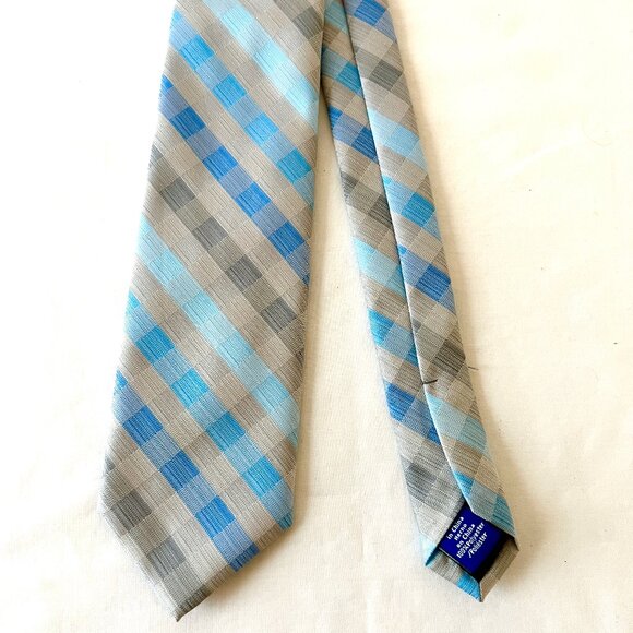 Apt. 9 Gray and Blue Tie, with Tie Bar, 57" x 2.75" New without Tags - Picture 7 of 10